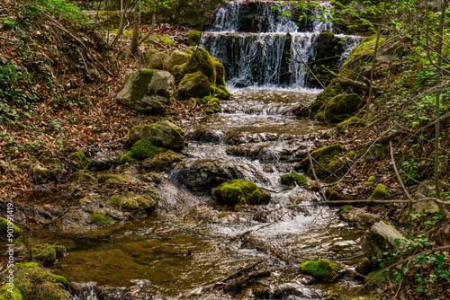 Serene cascades of Beli Izvorac, Serbia, natures symphony in the lush forest photo