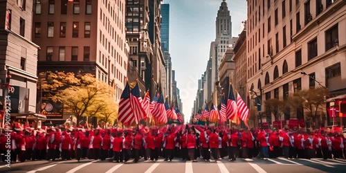 Macy's parade day in New York. Thanksgiving celebration.