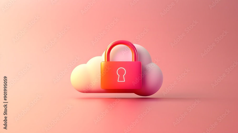 cloud icon merged with a padlock, symbolizing cloud security services and data protection cloud icon merged with a padlock, symbolizing cloud security services and data protection