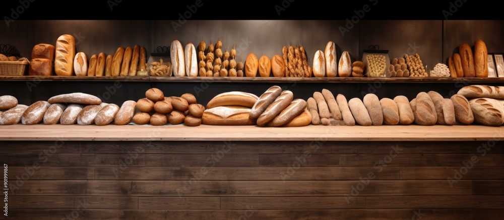 bread bakery shop or a supermarket bread section with empty price or name tag bread bakery shop or a supermarket bread section with empty price or name tag