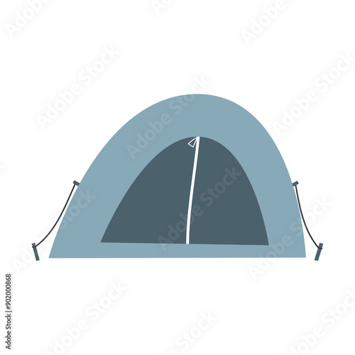 Cartoon tourist tent. camping thematic element. Colorful vector illustration, flat style. design for cards, print, poster, cover