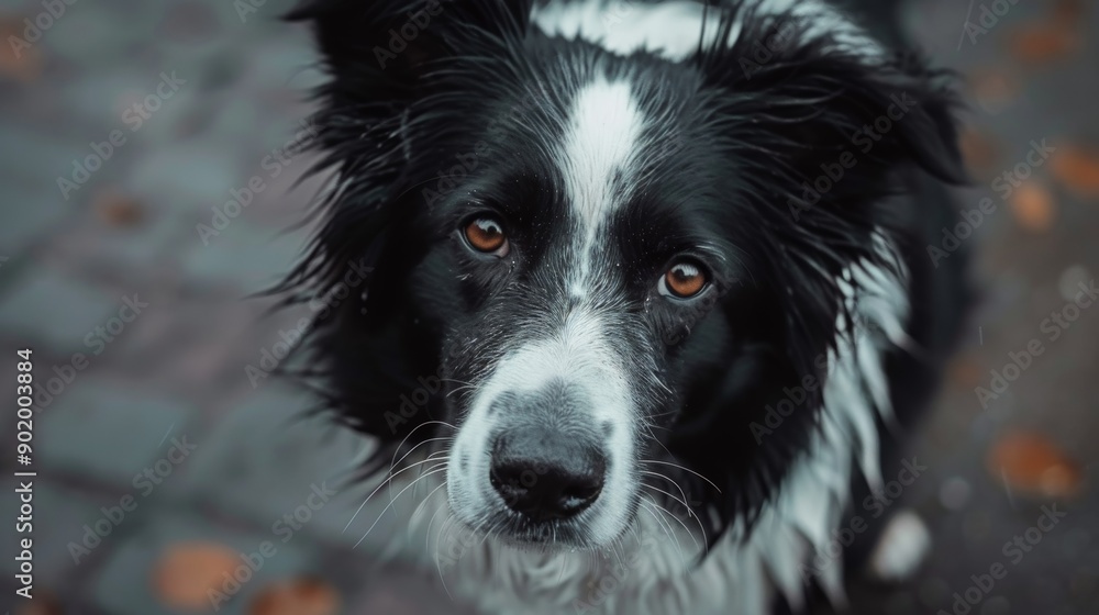 Fototapeta premium Border Collie on a walk