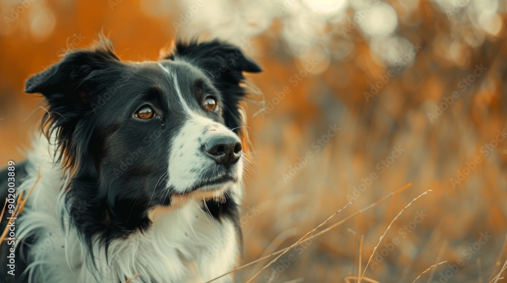Fototapeta premium Border Collie on a walk
