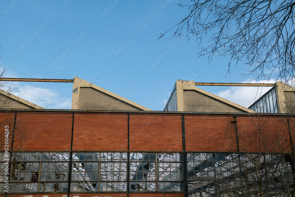 abandoned factory, old building, dilapidated industrial areas, left to their fate, the decline of a company leads to unemployment and impoverishment of an urban area.
