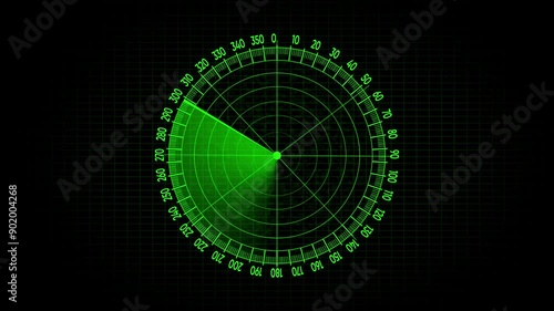 Wallpaper Mural Scanning radar screen on world map Green color digital technology radar screen. Torontodigital.ca