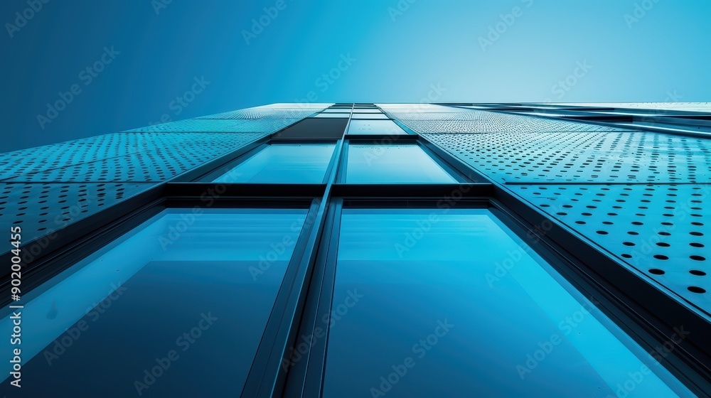 Obraz premium An urban building with a dynamic, asymmetrical facade