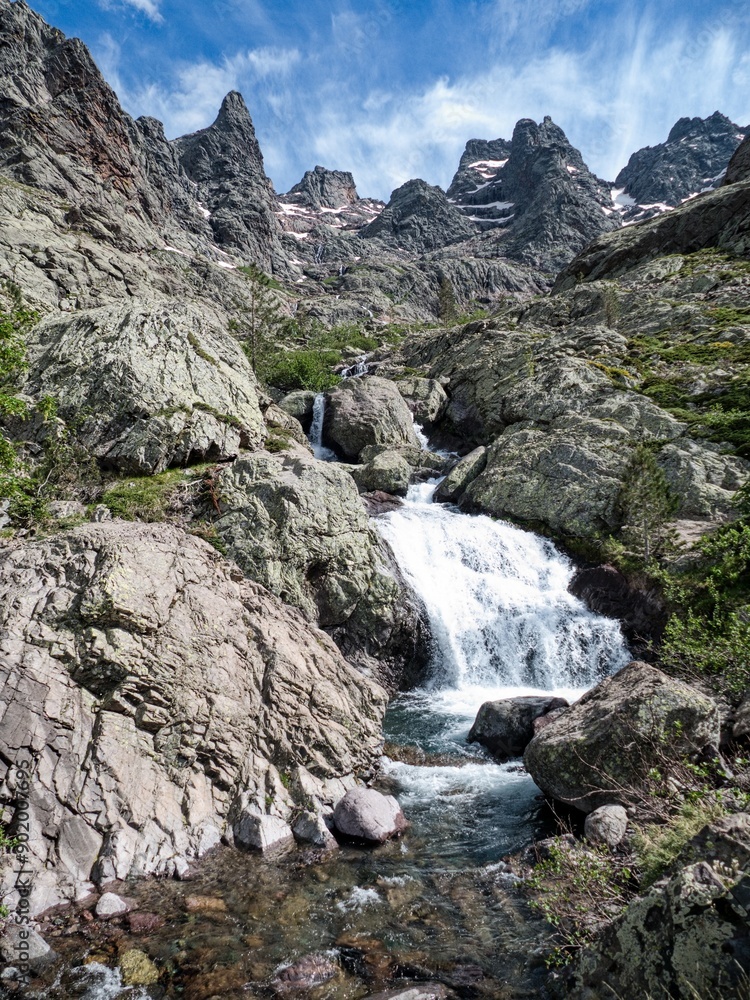 Obraz premium hiking the GR20 trail corsica island france