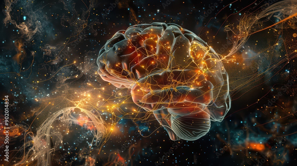 An educational image showing the brain neural connections involved in dreaming An educational image showing the brain neural connections involved in dreaming