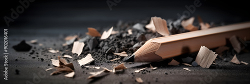 A Vivid Depiction of Eraser Dust - Close-up Shot of Pencil Graphite Shavings against a Blank Paper Backdrop