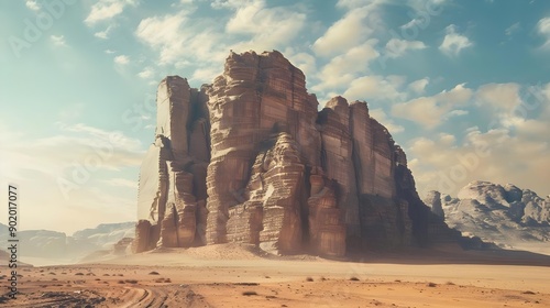 Magnificent rock formation in the middle of the sea