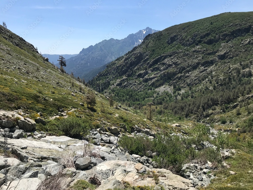 Fototapeta premium hiking the GR20 trail corsica island france