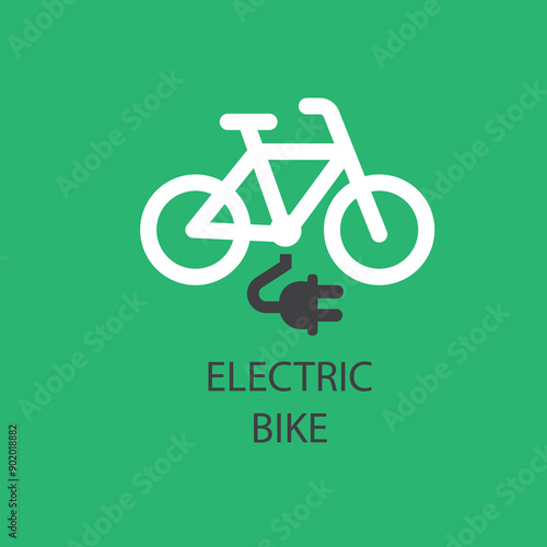 Electric bike icon ecologic transport e-bike vector image 