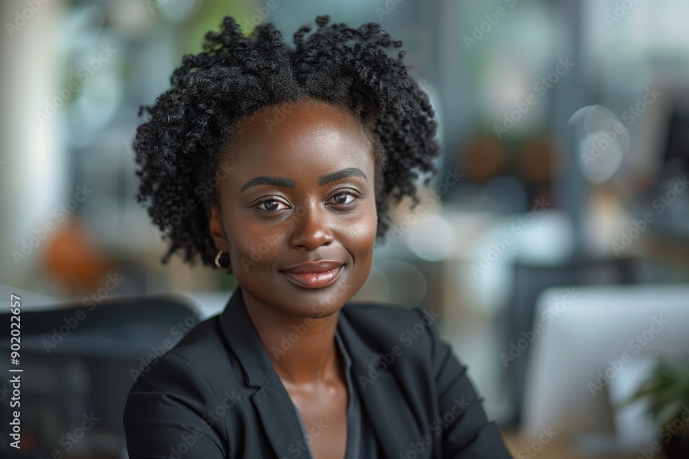 Contentment in the Workplace: A Pensive Businesswoman's Reflection in the Office Contentment in the Workplace: A Pensive Businesswoman's Reflection in the Office
