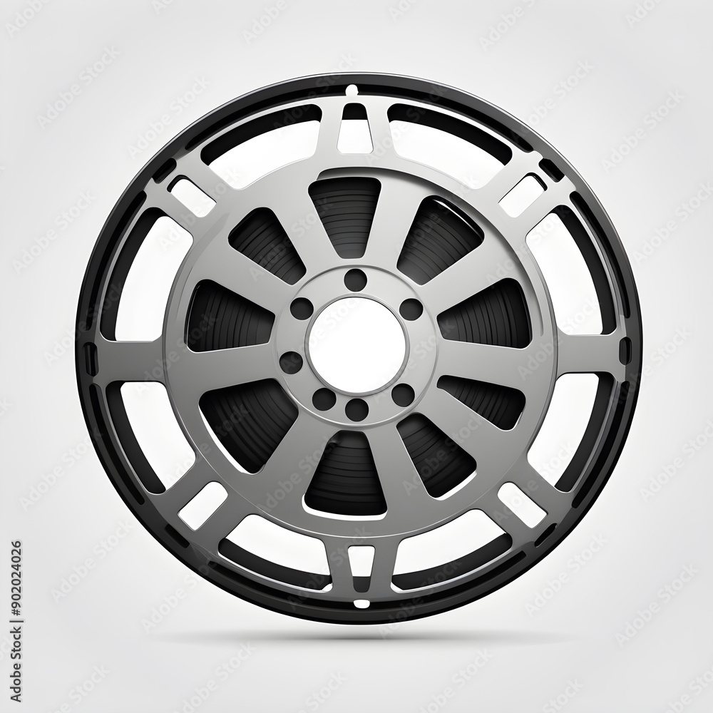Obraz premium Film reel icon theme symbol logo on white background. Generative AI