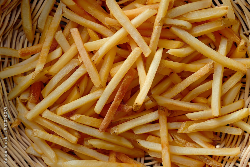 A basket full of french fries A basket full of french fries