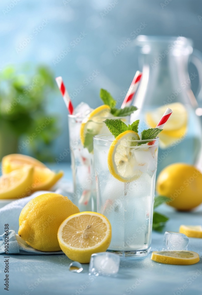 Fototapeta premium Lemonade With Mint and Ice