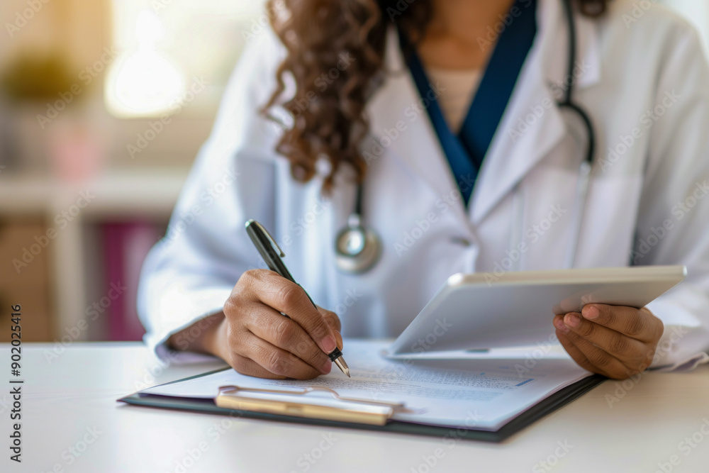 Doctor Taking Notes While Using Digital Tablet Doctor Taking Notes While Using Digital Tablet