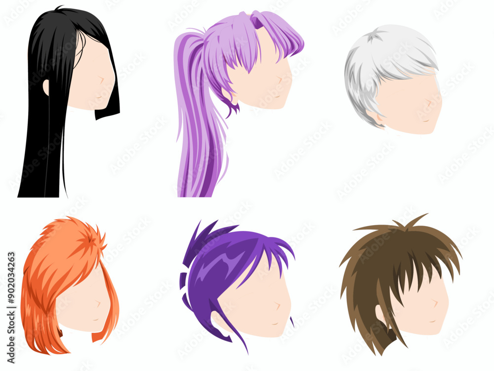 Beautiful hairstyle brown yellow purple orange hair woman modern fashion for assortment.
Beautiful hairstyle brown yellow purple orange hair woman modern fashion for assortment.