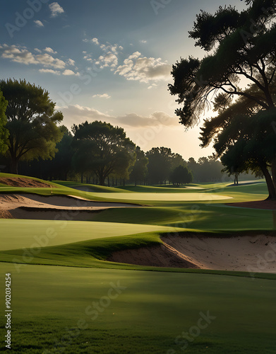 Empty golf course background