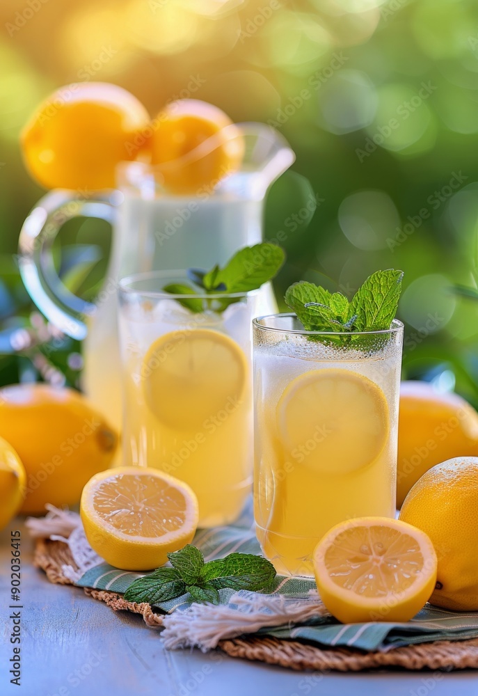 Fototapeta premium Lemonade With Mint and Ice