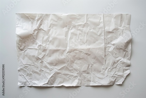 Crumpled White Paper with Textured Folds and Shadows © Miva
