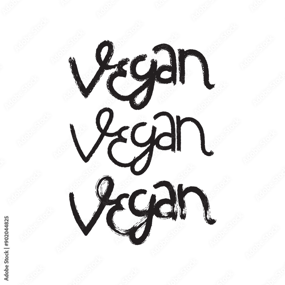 Brush Stroke Vegan Hand Lettering Vector Design. Brush Stroke Vegan Hand Lettering Vector Design.