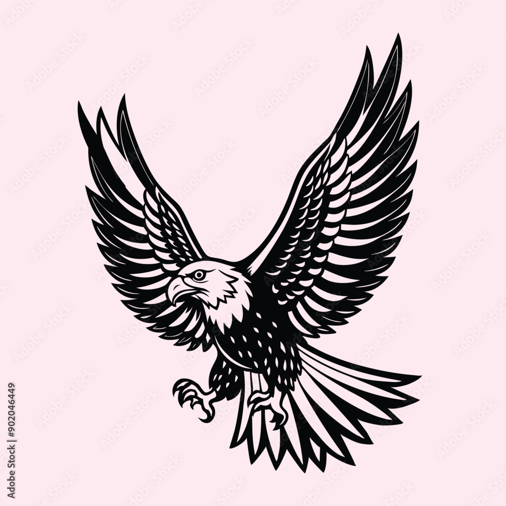 Adobe Illustrator Artwork. Elegant American bald eagle vector illustration for digital art, vector, cartoon, clipart, and line art designs. Adobe Illustrator Artwork. Elegant American bald eagle vector illustration for digital art, vector, cartoon, clipart, and line art designs.