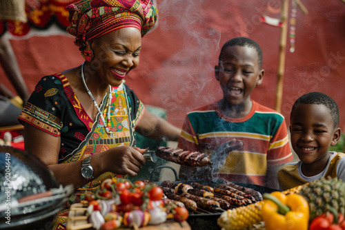 South African family celebrating Heritage Day with a braai