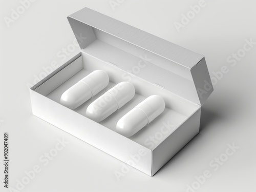 This is a blank false nail packaging box template with a 3D rendered illustration. photo