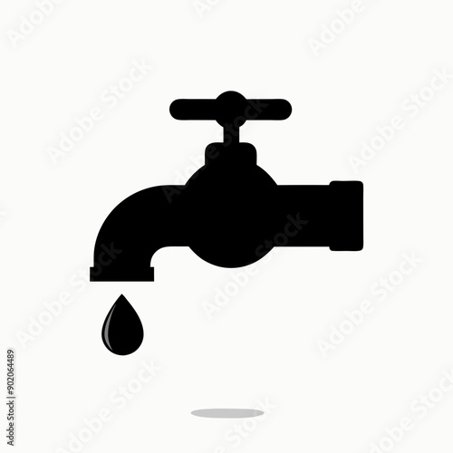 Stylish Vector Faucet Design on White Background Clean and Modern Water Symbol photo