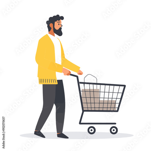 person pushing shopping cart