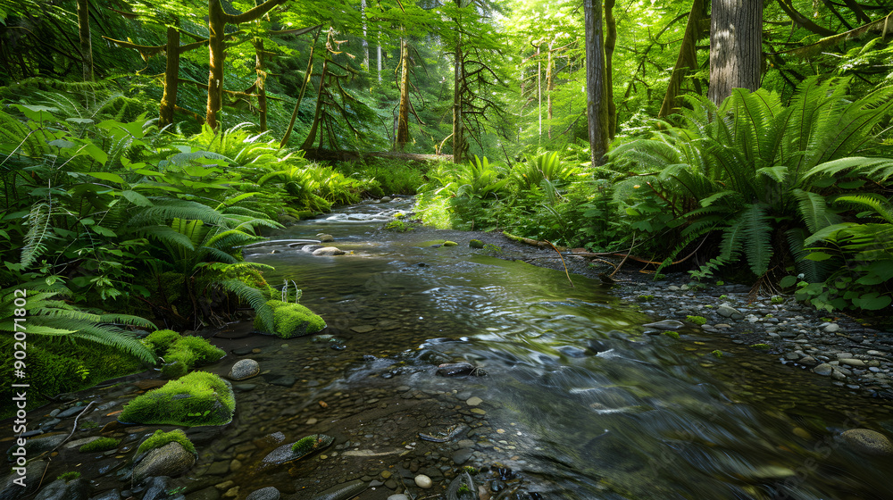 Dynamic Forest Ecosystem: A Harmonious Balance of Flora and Fauna Supported by a Clear Stream Dynamic Forest Ecosystem: A Harmonious Balance of Flora and Fauna Supported by a Clear Stream