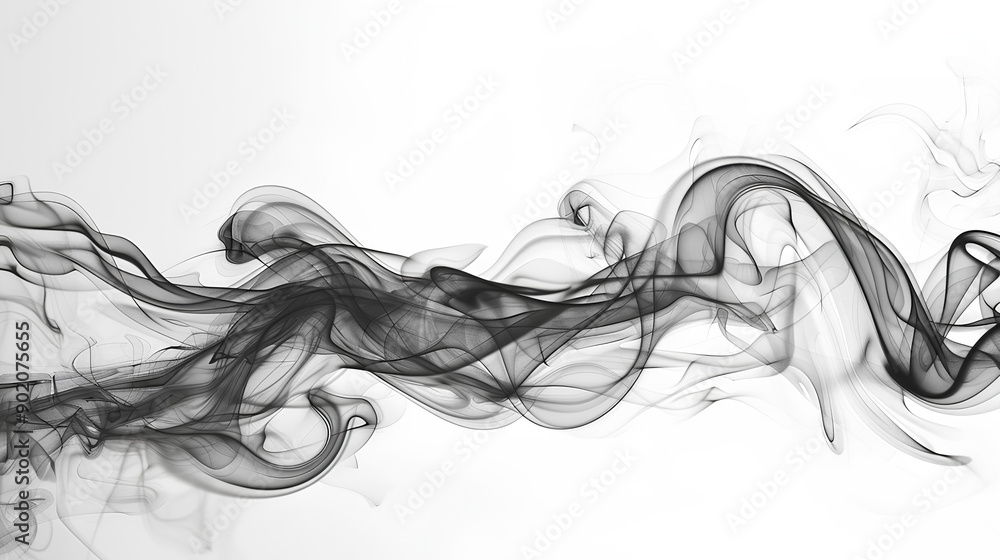 Fototapeta premium Abstract black and gray smoke g a soft cloudy 