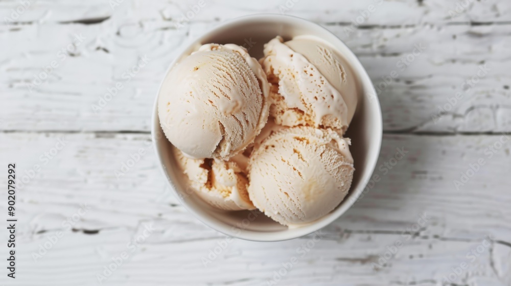 Calming Earl Grey Tea Ice Cream in Pristine White Bowl Calming Earl Grey Tea Ice Cream in Pristine White Bowl