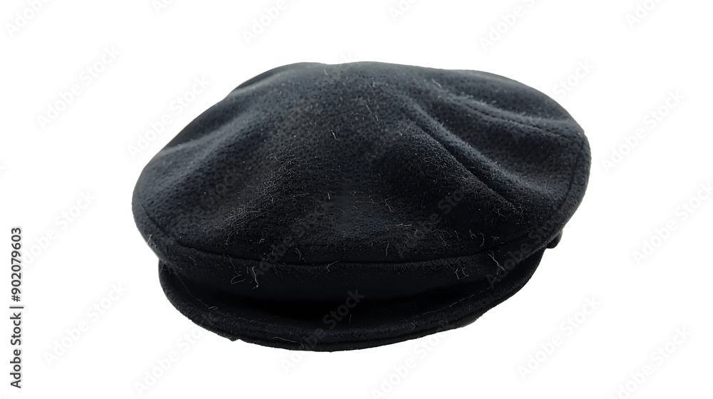 A Black French cap beret isolated on transparent Background A Black French cap beret isolated on transparent Background