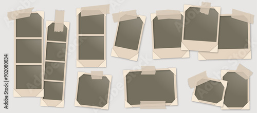 vintage filled all polaroids frames with tape