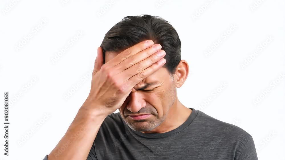 Man Touching Forehead in Pain with Ai generated.
Man Touching Forehead in Pain with Ai generated.