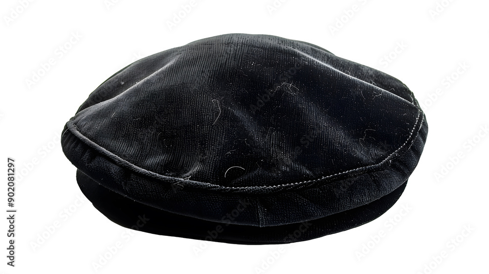 A Black French cap beret isolated on transparent Background A Black French cap beret isolated on transparent Background