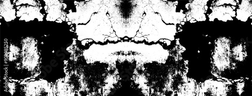 Wallpaper Mural Symmetrical grunge background. Monochrome symmetrical texture with a fictional character's face. Close-up of horror mask. Torontodigital.ca