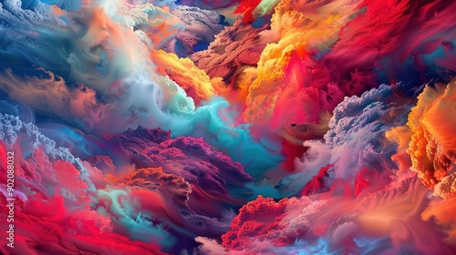 Vivid Dream: Abstract Cloudscape in Vibrant Colors