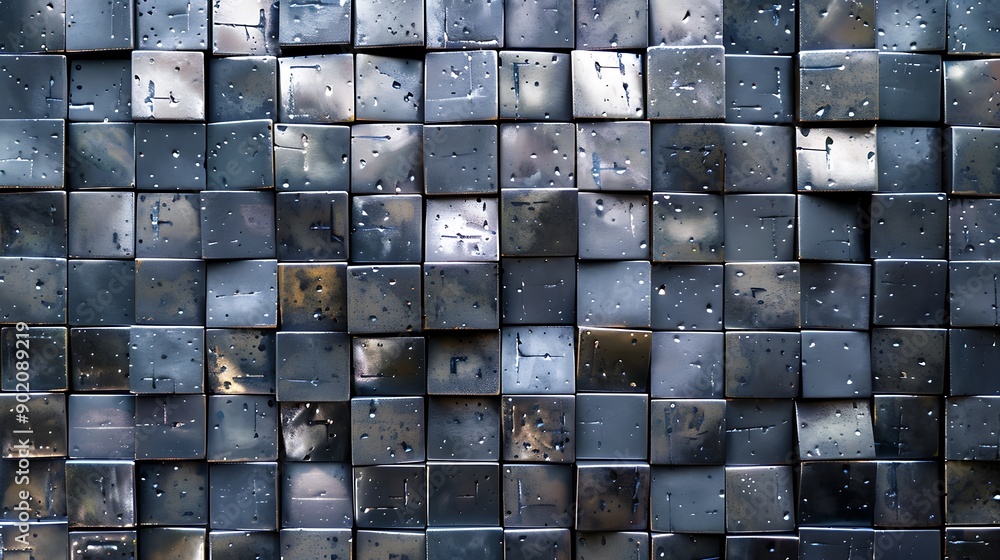 Bold and shiny square metal mosaic Bold and shiny square metal mosaic