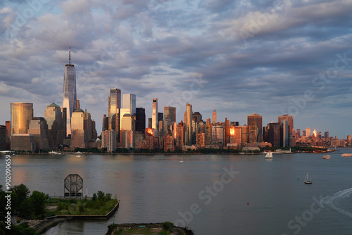 New York in the light of the setting sun.
