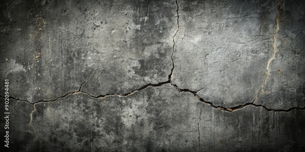 Obraz premium Cracked concrete background with a vintage black texture , aged, weathered, distressed, grunge, rough, worn, abstract