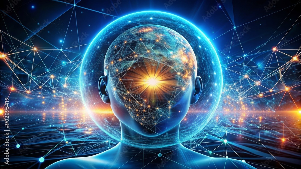 Futuristic concept of Singularity representing advanced technology and artificial intelligence, machine learning Futuristic concept of Singularity representing advanced technology and artificial intelligence, machine learning