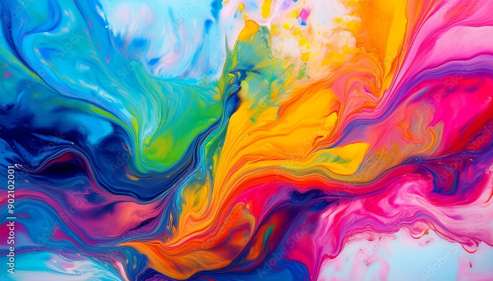 Fototapeta premium Colorful abstract painting. Ink in water. Multicolor bright colors. Fluid art.