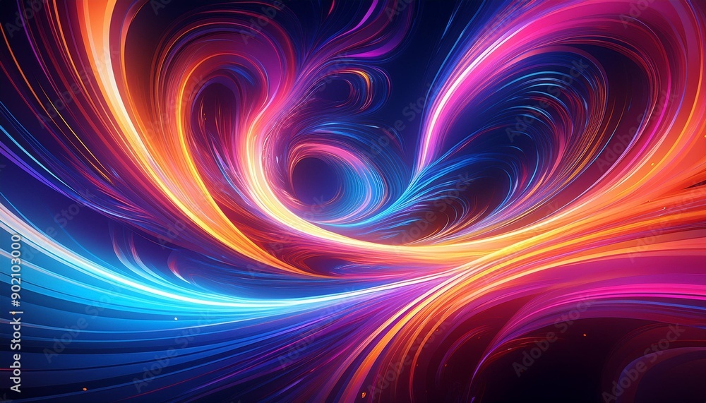 Vibrant abstract art featuring dynamic swirls of neon lights in shades of blue, pink, and orange, creating a cosmic, futuristic, and energetic feel. Vibrant abstract art featuring dynamic swirls of neon lights in shades of blue, pink, and orange, creating a cosmic, futuristic, and energetic feel.