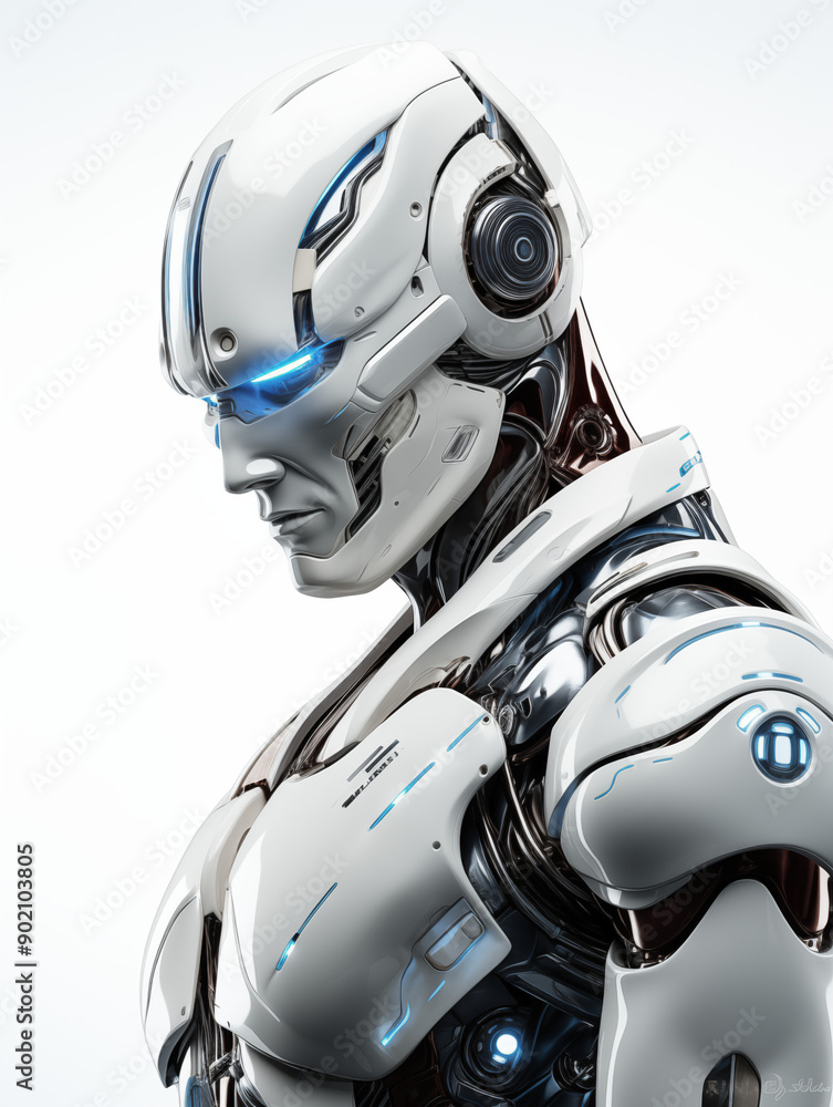Humanoid Robot Pointing Finger and Thumb Raised, on White Background, Image for Creative Advertisements, Banners, and General Advertising Humanoid Robot Pointing Finger and Thumb Raised, on White Background, Image for Creative Advertisements, Banners, and General Advertising