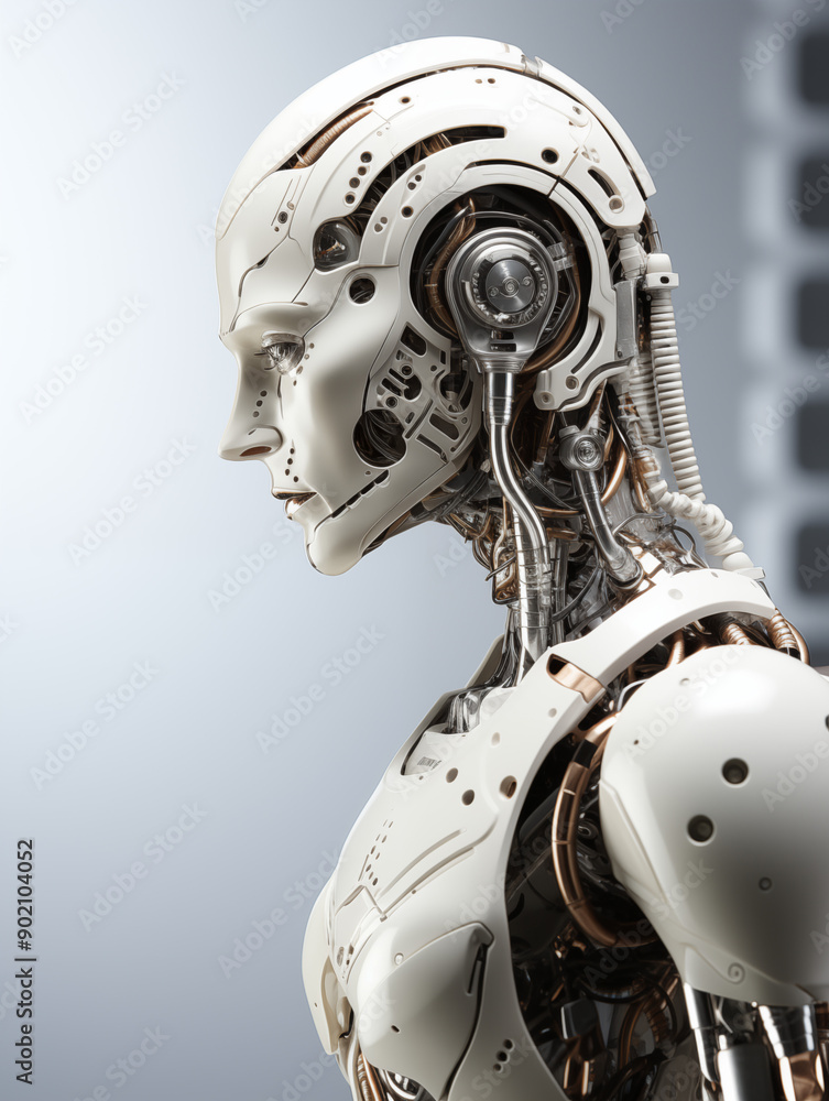 Humanoid Robot Pointing Finger and Thumb Raised, on White Background, Image for Creative Advertisements, Banners, and General Advertising Humanoid Robot Pointing Finger and Thumb Raised, on White Background, Image for Creative Advertisements, Banners, and General Advertising