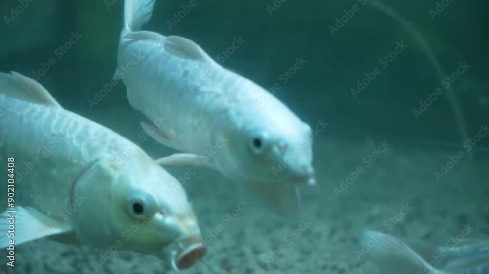 under the aquarium fish are moving under the aquarium fish are moving