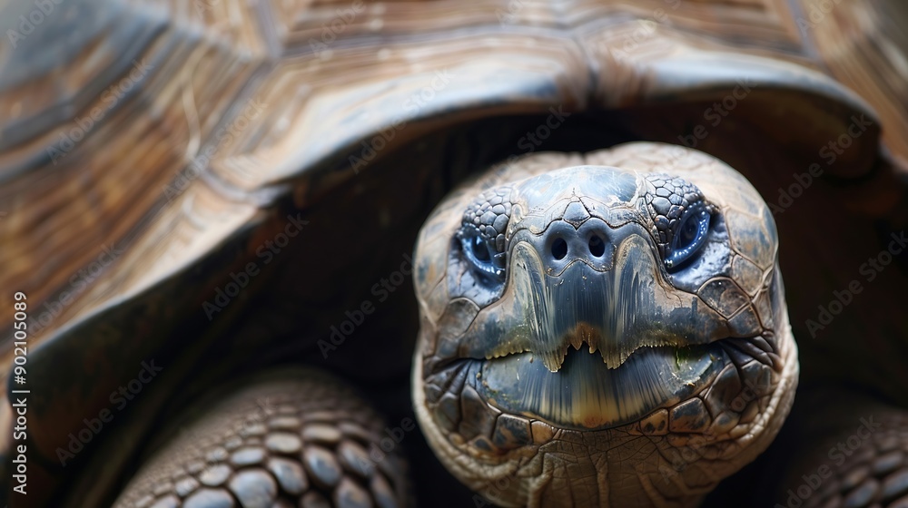 Naklejka premium Galapagos Islands Galapagos tortoise Big turtle Ecuador : Generative AI